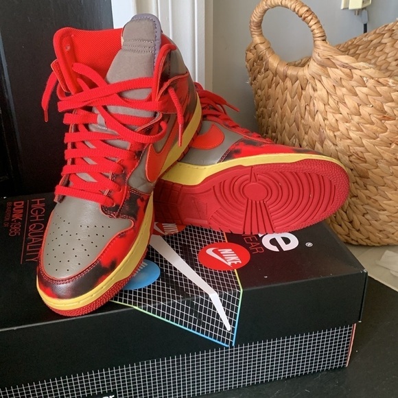 Nike Dunk HighTop 1985 Red Acid Wash‎ Sneakers size 11 shoes retro - Picture 6 of 12